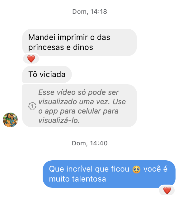 Comentário/avaliação — Instagram